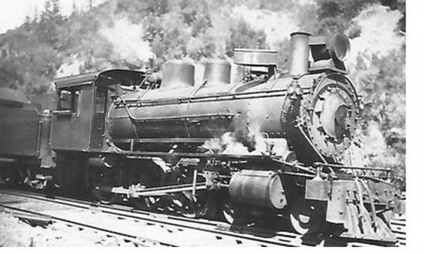 The actual Northwestern Pacific engine that pulled the family's train, around 1918