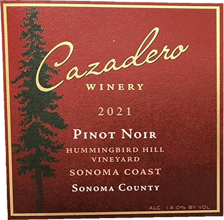 2021 Hummingbird Hill Pinot Noir label