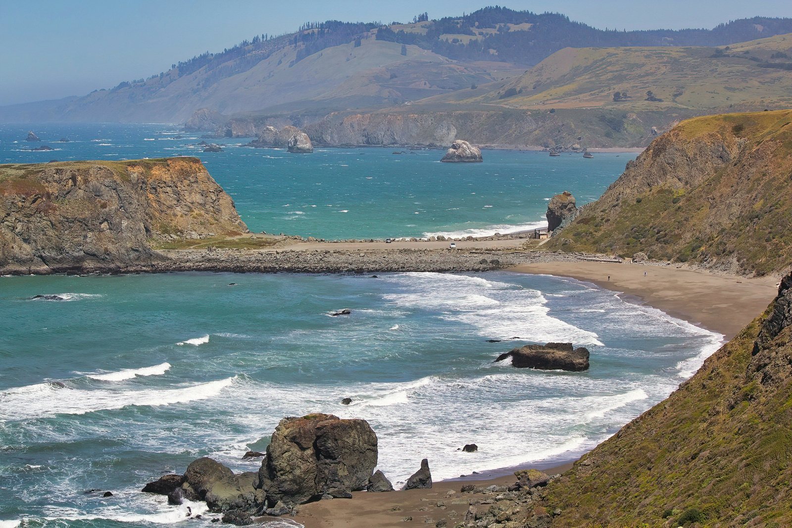 Waves breaking at Goat Rock on the wild Sonoma Coast